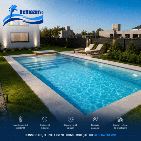 Kit constructie piscina Isoblock cu liner PVC